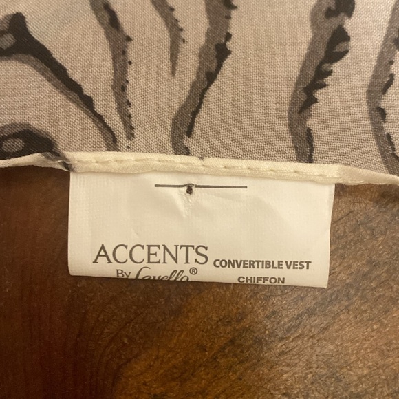 Zebra Chiffon convertible vest/poncho, One Size - Picture 5 of 8